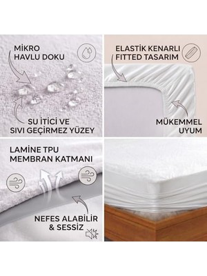 TeOra Store Formeya Mikro Fitted Full Kenar Su Sıvı Geçirmez Yatak Koruyucu Alez Bebek-Tek-Çift Kişilik Battal Boy Alez