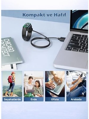 TeOra Store ile Uyumlu Watch Fit 2/3/4/4 Pro -  Band 10/9/8/7/6 Uyumlu Akıllı Saat USB Şarj Aleti Kablosu