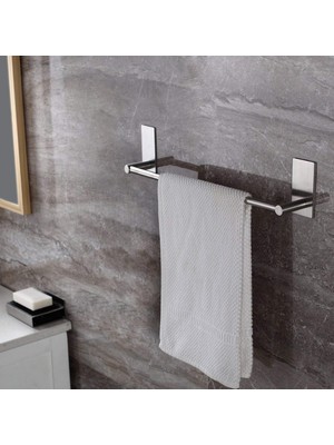 TeOra Store Paslanmaz Çelik 40CM Havluluk Askılık - Inox - Kendinden Yapışkanlı - Vida Yok