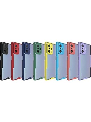 TeOra Store Xiaomi Mi 11T Pro Kılıf Mat Kamera Korumalı Silikon Platin