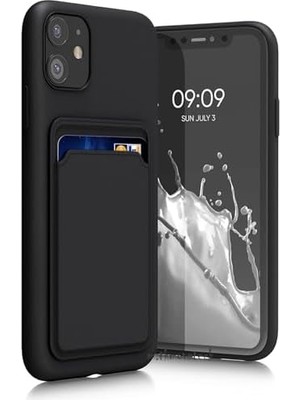 TeOra Store - iPhone 11 ile Uyumlu Iphone Kılıf Kamera ve Köşe Korumalı Kartlıklı Cüzdanlı Yumuşak Renkli Silikon Kapak Içi Kadife