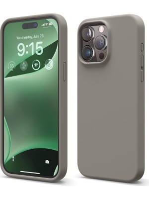 TeOra Store & Aksesuar iPhone 15 Pro ile Uyumlu Içi Kadife Dışı Mat Yapıya Sahip Koruma Sağlayan Lansman Silikon Kılıf (Taş)