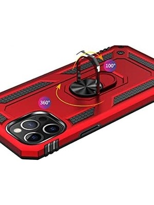 TeOra Store Xiaomi Redmi Note 10S ile Uyumlu Kapak Military Yüzüklü Stantlı Panzer Tank Kılıf - Siyah