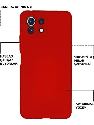 TeOra Store Xiaomi Mi 11 Lite ile Uyumlu Kapak Kamera Korumalı Içi Kadife Lansman Silikon Kılıf - Siyah