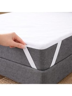 TeOra Store Ezgi Köşe Lastikli Alez 100 x 200 cm Beyaz Sıvı Geçirmez Terletmeyen Pamuk