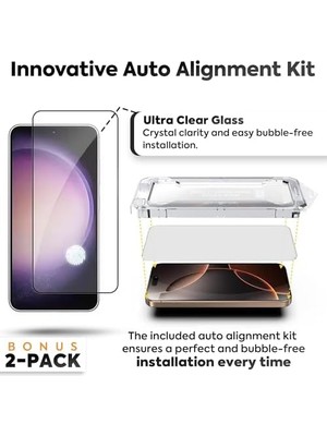 TeOra Store S24 Ultra Uyumlu Ekran Koruyucu - 9h Temperli Cam, Hd Şeffaf, 2’li Paket