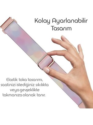 Wheat Grains Global Store Bahar Serisi 18MM Esnek Kumaş Kordon  ile Uyumlu Gt5 41MM/GT5 Pro 42MM/GT4 41MM Için Terleme Karşıtı Nefes Alabilen Bileğe Göre Ayarlanabilen Elastik Kayış