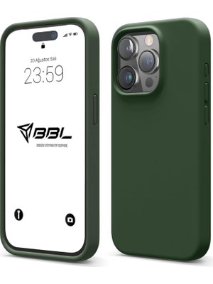 TeOra Store iPhone Kılıf Ince Sıvı Silikon 3 Katmanlı Tam Kaplamalı Yumuşak Jel Kauçuk Kılıf Kapak (Asker Yeşili (45), iPhone 15 Pro)