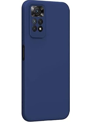 TeOra Store Matte Silicone Xiaomi Redmi Note 11S Için Kılıf Lacivert [redmi Note 11S ile Uyumlu Kılıf - Lacivert]