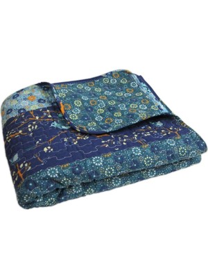 TeOra Store Lush Decor Royal Empire Örtü, Ters Çevrilebilir, Çiçek Desenli, 152,4 x 127 Cm, Tavus Kuşu Mavisi, Pamuk, Tavus Kuşu, 60 x 50 Inç
