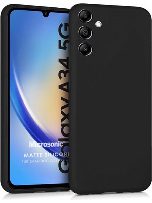 TeOra Store Matte Silicone  Galaxy A34 Için Kılıf Siyah [galaxy A34 ile Uyumlu Kılıf - Siyah]