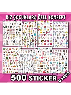 Wheat Grains Global Store Sticker Seti 500 Adet - Kız Çocuklara Özel Konsept - Defter Planlayıcı Günlük Takvim Ajanda Için Etiketler - Öğrencilere ve Yetişkinlere Kendinden Yapışkanlı Eğlenceli Çıkartmalar (8 Sayfa)