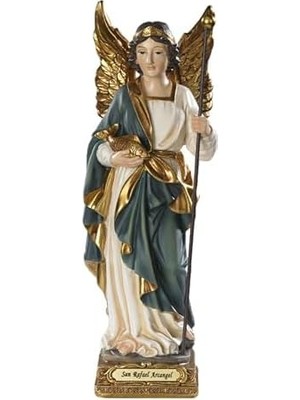 TeOra Store Archangel Saint Rafael Raphael Heykeli 8" Doktorların Koruyucu Azizi. El Boyaması. Milagros - VG010