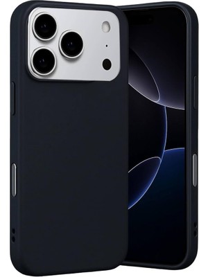 TeOra Store & Aksesuar iPhone 17 Pro ile Uyumlu Içi Kadife Dışı Mat Yapıya Sahip Koruma Sağlayan Lansman Silikon Kılıf (Siyah)