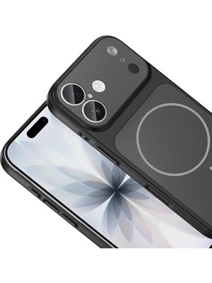 TeOra Store Senon Apple iPhone 17 Için Kılıf Zore Magsafe Uyumlu Şarj Özellikli Kamera Korumalı Formen Kapak (Siyah)