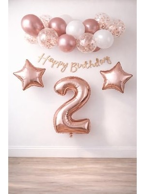2 Yaş Rose Gold Konsept Doğum Günü Seti