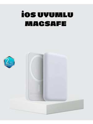 Magsafe 15W Kablosuz Hızlı Şarj, Lightning Girişli Taşınabilir Batarya