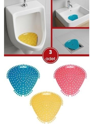 TeOra Store Flosoft 3 Adet Pismiss Üçgen Koku Giderici, Pisuvar Lavabo Banyo Gider Süzgeci Kir Leke Tutmaz 30 Gün Etkili