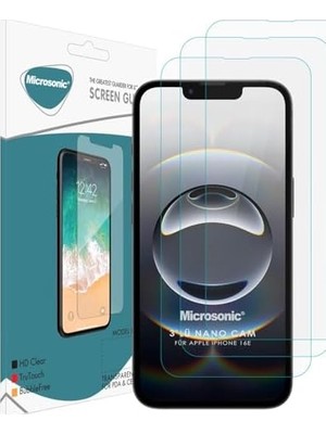 TeOra Store Apple iPhone 17E Screen Protector Nano Glass Cam Ekran Koruyucu (3`lü Paket) [iphone 17E ile Uyumlu Ekran Koruyucu - Şeffaf]