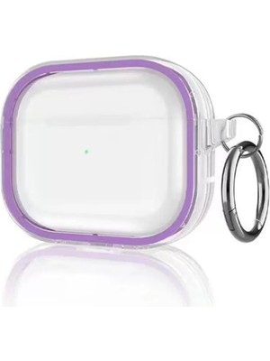 Movenchy Apple Airpods Pro 2 (2.nesil) Shiny Şeffaf Kılıf - Mor