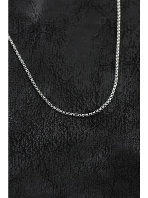 Inure Jewelry 316L Çelik Gümüş Renk Ince Venetian Zincir Model Erkek Kolye