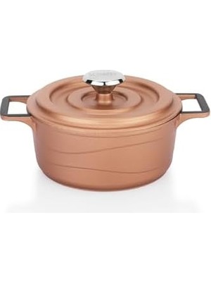TeOra Store Pro Cast Mini Döküm Tencere Seti 5 Parça-Rosegold