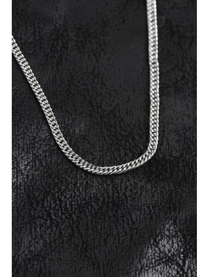 Inure Jewelry 316L Çelik Curb Model Zincir Gümüş Renk Erkek Kolye