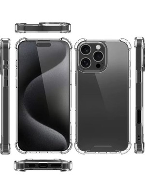 TeOra Store iPhone 16 Pro ile Uyumlu Kılıf Z-Nitro Anti Shock Silikon Kapak Kamera Korumalı Antişok Airbag Köşe Korumalı Silikon Şeffaf Kılıf