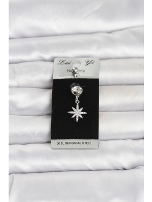 Inure Jewelry 316L Cerrahi Çelik Sallantılı Kutup Yıldızı Model Göbek Piercing