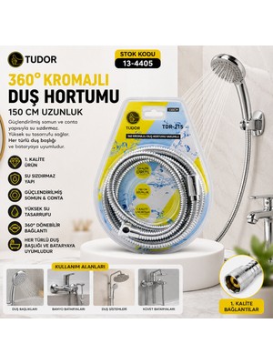 360° - Metal Duş Hortumu 150CM Vakumlu Ambalaj