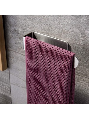 Paslanmaz Çelik Havlu Askısı - Kendinden Yapışkanlı - 28CM - Inox - Model: Köln