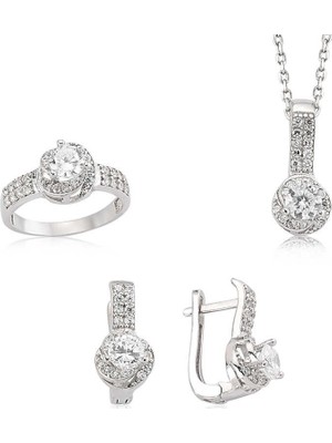 Inure Jewelry Gümüş Tek Taş Bayan Set