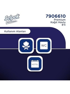 Yake Store Selpak Professional Premium Havlu Kağıt, 8 Rulo