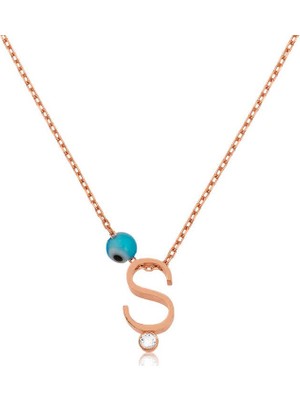 Inure Jewelry Gümüş 3 Boyutlu Bayan Harf Kolye