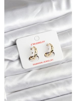 Inure Jewelry 14K Gold Renk Kaplama CM Kadın Küpe