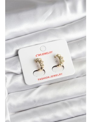 Inure Jewelry 14K Gold Renk Kaplama CM Kadın Küpe