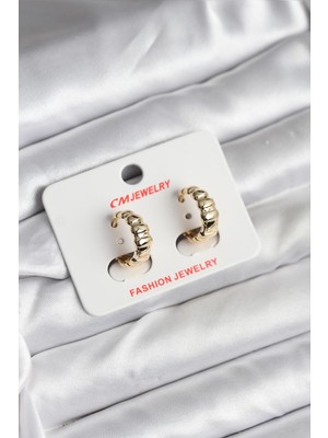 Inure Jewelry 14K Gold Renk Kaplama CM Kadın Küpe