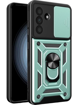 Samsung Galaxy A37 5g Pars Lens Yüzüklü Silikon - Yeşil