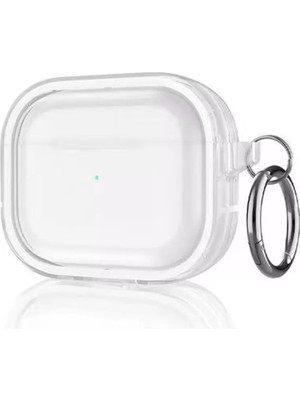 Movenchy Apple Airpods Pro 2 (2.nesil) Shiny Şeffaf Kılıf - Beyaz