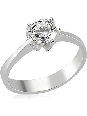 Inure Jewelry Gümüş Tek Taş Bayan Yüzük