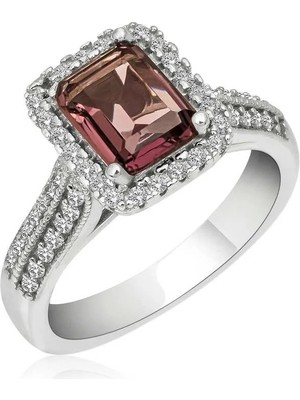Inure Jewelry Gümüş Mor Baget Taşlı Kadın Yüzük