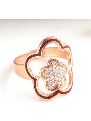 Inure Jewelry ​gümüş Rose Çiçek Desenli Kadın Yüzük