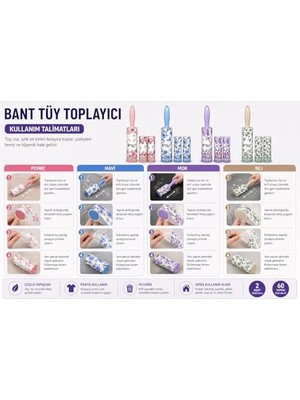 Wheat Grains Global Store Saplı Tüy Toplayıcı Rulo Seti 2’li Yedek Rulolu 60 Yaprak – Kullan At Bantlı Güçlü Yapışkan Temizlik Rulosu, Evcil Hayvan Tüyü, Kıyafet, Koltuk, Halı ve Araç Içi (Pembe)