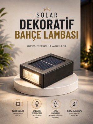Armüz Dekoratif Duvar Lambası Solar Güneş Enerjili Bahçe Aydınlatması