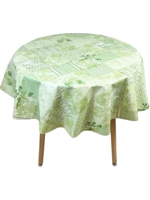 Yake Store Greenleaves Elyaflı Masa Örtüsü 140 cm Yuvarlak