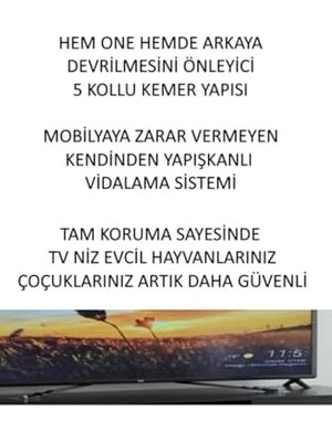 Yake Store Usin Öne ve Arkaya Devrilmesini Önleyen Mobilyaya Yapışkanlı LCD Tv Askısı Kedi Köpek Çoçuk Bebek Deprem Koruma Güvenlik Kemeri Ahtapot Tip