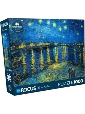 Yake Store 1000 Parça Puzzle - Ren Nehri’nde Yıldızlı Bir Gece (Starry Night Over The Rhone) - Vincent Van Gogh