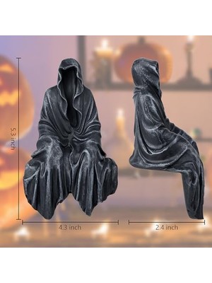 Yake Store Reçine Masa Üstü Gotik Dekor Oturan Heykeli, Reçine Heykeli Gotik Dekor, Sağlam Rafa Uyar ve Havalı Mistik Görünüşe Sahiptir 5,1 Inç