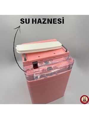 Yake Store Oyuncak Buharlı Sesli Işıklı Kahve Makinesi Pilli Gerçekçi Su Akışlı Renk Değiştiren Bardaklı Mini Barista Seti (Pembe)