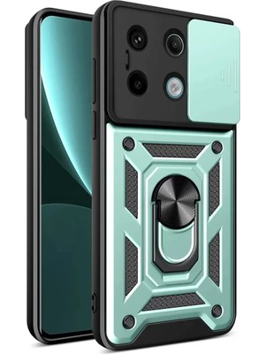 Xiaomi Redmi Note 13 Pro 4g Pars Lens Yüzüklü Silikon - Yeşil